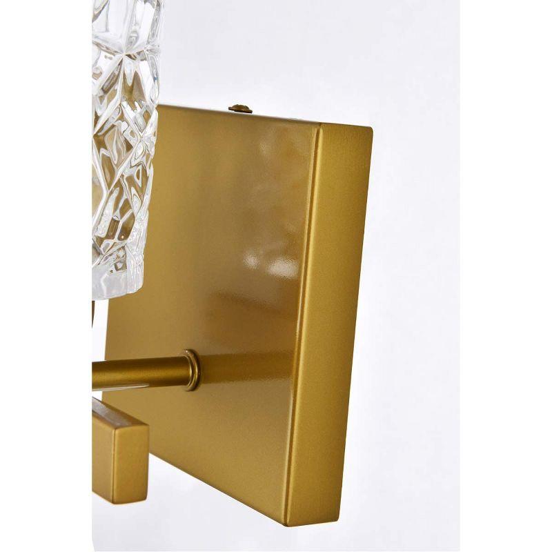 Elegant Lighting Cassie 1 light bath sconce in brass with clear shade