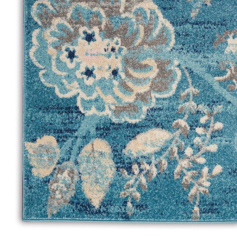 Nourison Tranquil 6' X 9' Turquoise Area Rug French Country Eclectic Floral by Nourison