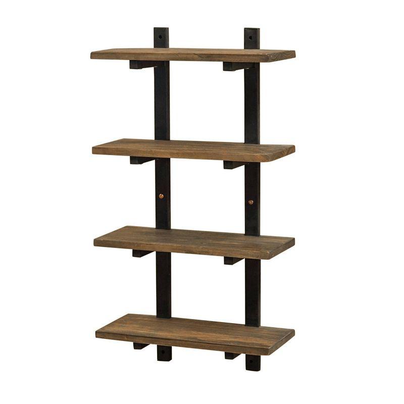 Pomona Medium Wood and Metal 4-Shelf Wall Organizer