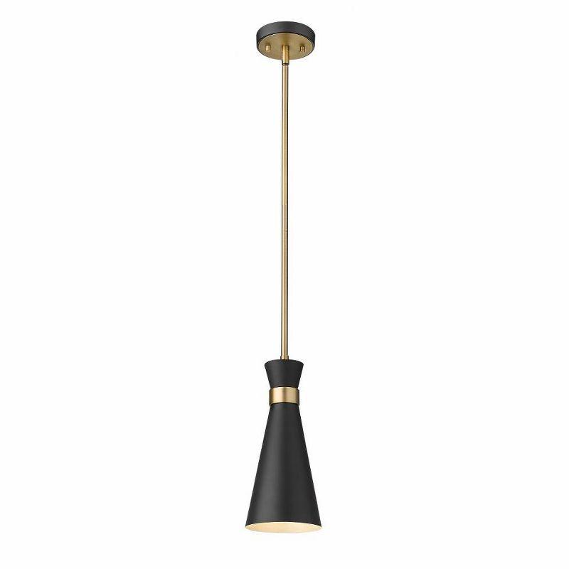 Soriano 5.5'' Matte Black & Heritage Brass Mini Pendant Light