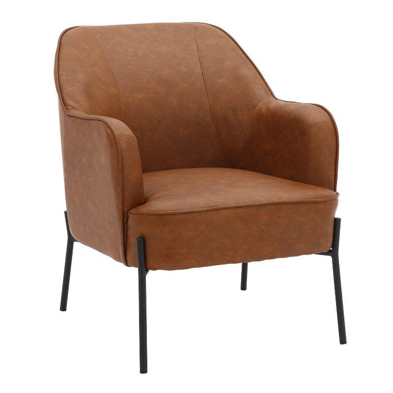 Daniella 27'' Camel Faux Leather Contemporary Accent Chair