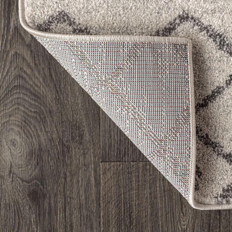 8'x10' Aksil Moroccan Beni Souk Area Rug, Cream/Gray - JONATHAN Y
