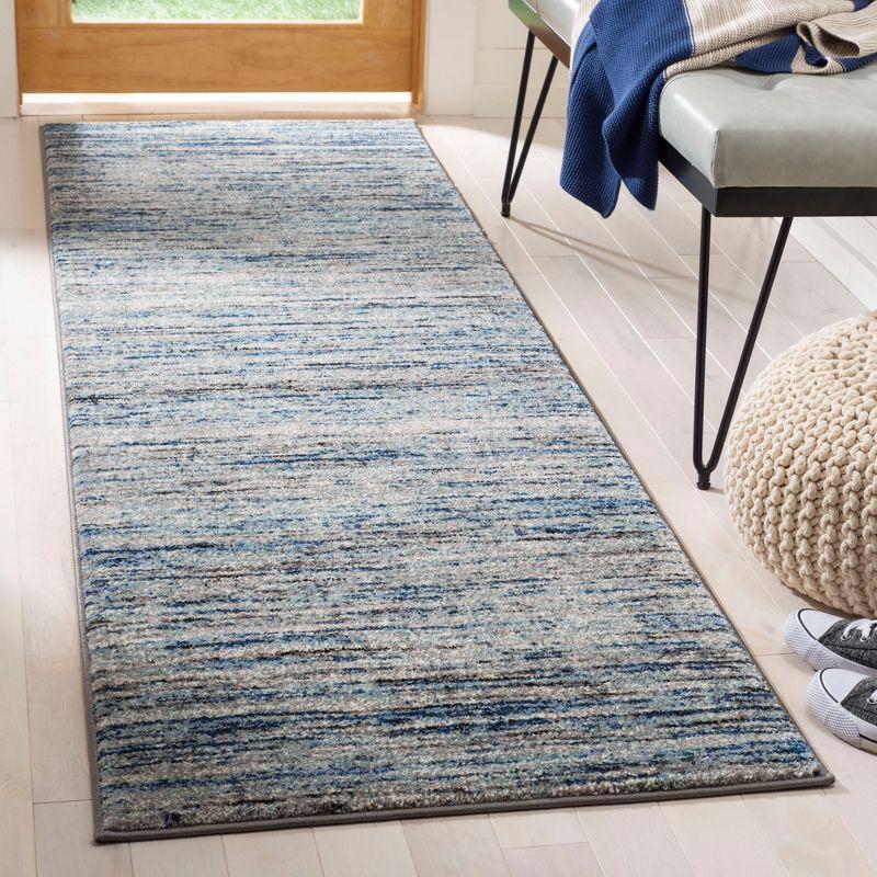 Galaxy GAL113 Power Loomed Indoor Runner - Blue/Grey - 2'3"x8' - Safavieh