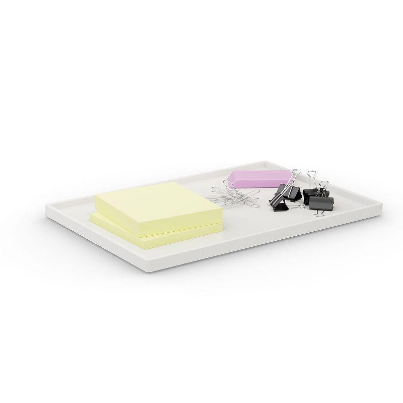 Slim White Stackable Plastic Letter Tray