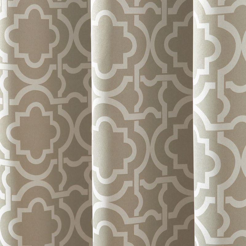 40"x95" Sun Zero Blackout Barnett Trellis Grommet Curtain Panel Taupe: Modern Geometric, Energy Efficient, Noise Reduction