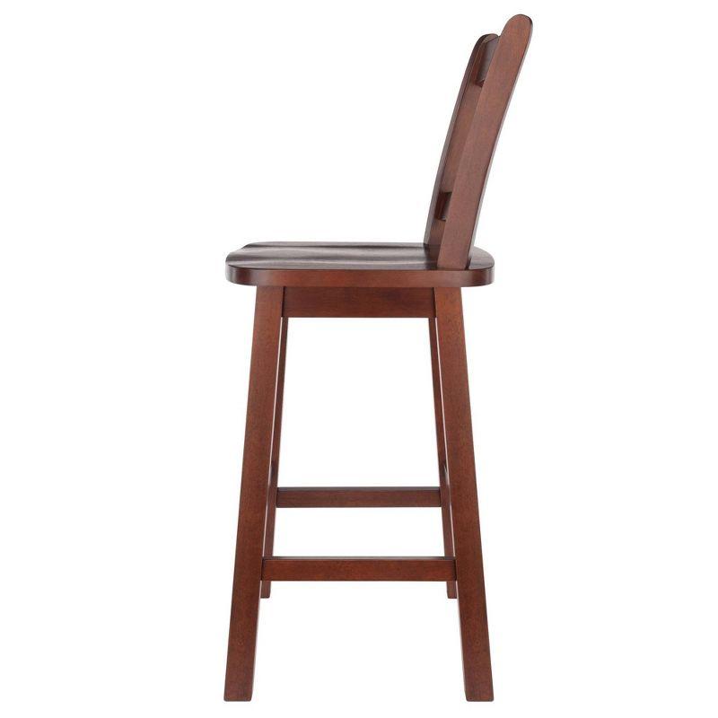 Fina Swivel Seat Counter Height Barstool Walnut - Winsome: Transitional Style, Wood Frame, Fixed 24.57" Seat Height