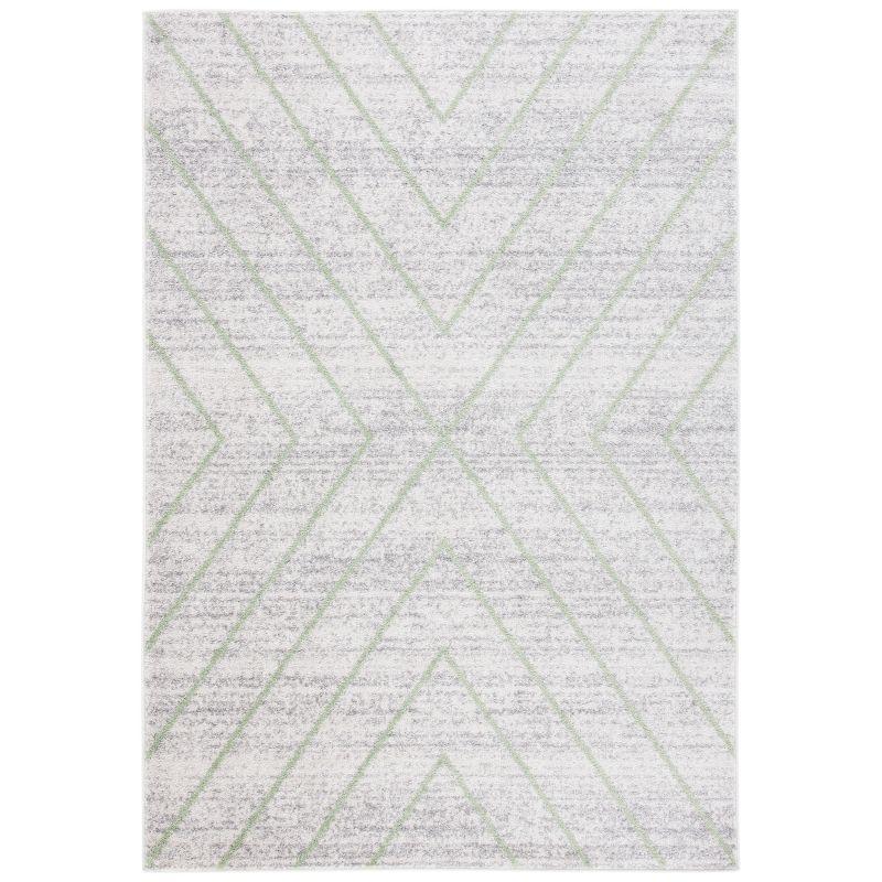 Adirondack Gray and Green Geometric 3' x 5' Area Rug