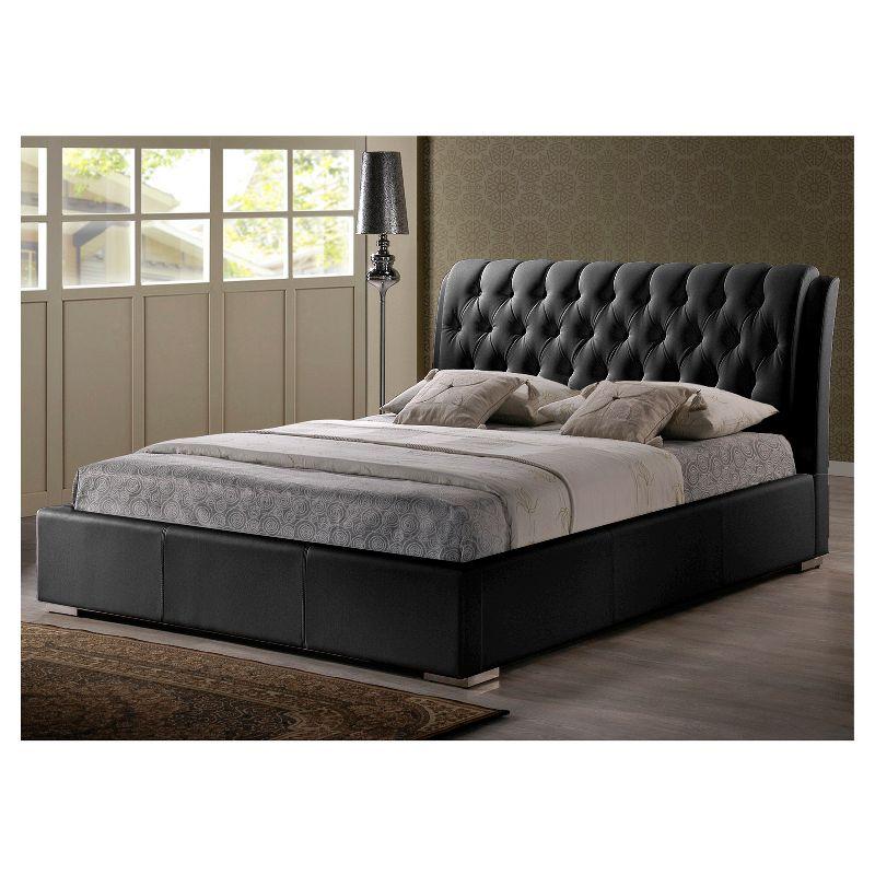 Bianca Black Queen Bed with Tufted Upholstered Headboard