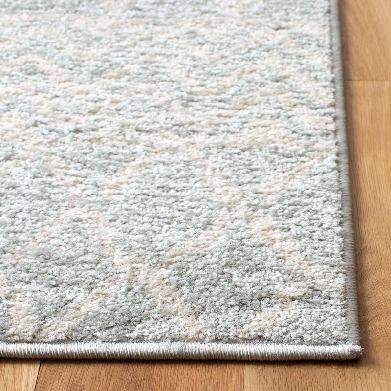 Reversible Easy-Care Synthetic Area Rug in Light Grey - 2' x 5'