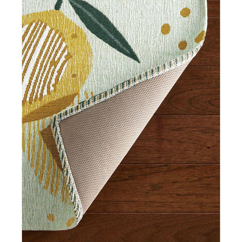 Town & Country Living TOWN & COUNTRY Living Livie Fresh Lemon Everwash Washable Non-Slip Backing Kitchen Runner Rug