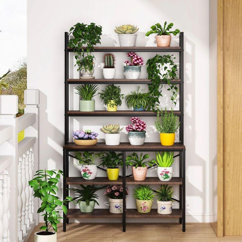 Tribesigns 7-Tier L-Shaped Bookshelf, Modern Corner Book Display Shelving Unit Black