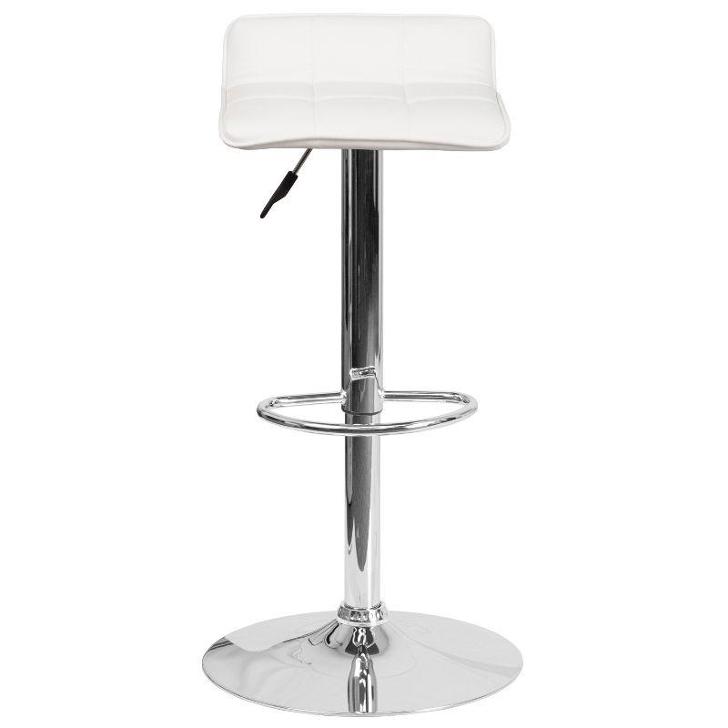 Flash Furniture Contemporary Vinyl Adjustable Height Barstool with Quilted Wave Seat and Chrome Base