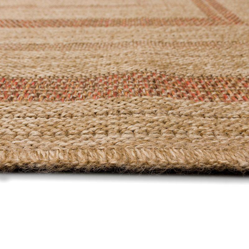 Terracotta Multi-Border Flatwoven Synthetic Rug, 3'3" x 4'11"