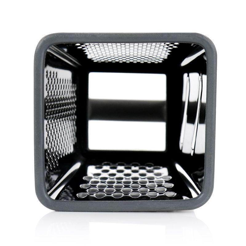 Stainless Steel Four Sided Box Grater with Rubber Base