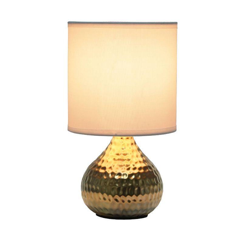 Hammered Drip Mini Table Lamp with Fabric Shade - Simple Designs