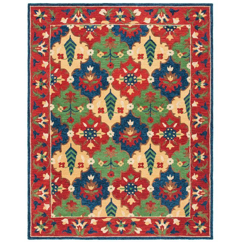 Elegant Heritage Red Wool 6' x 9' Hand-Tufted Area Rug