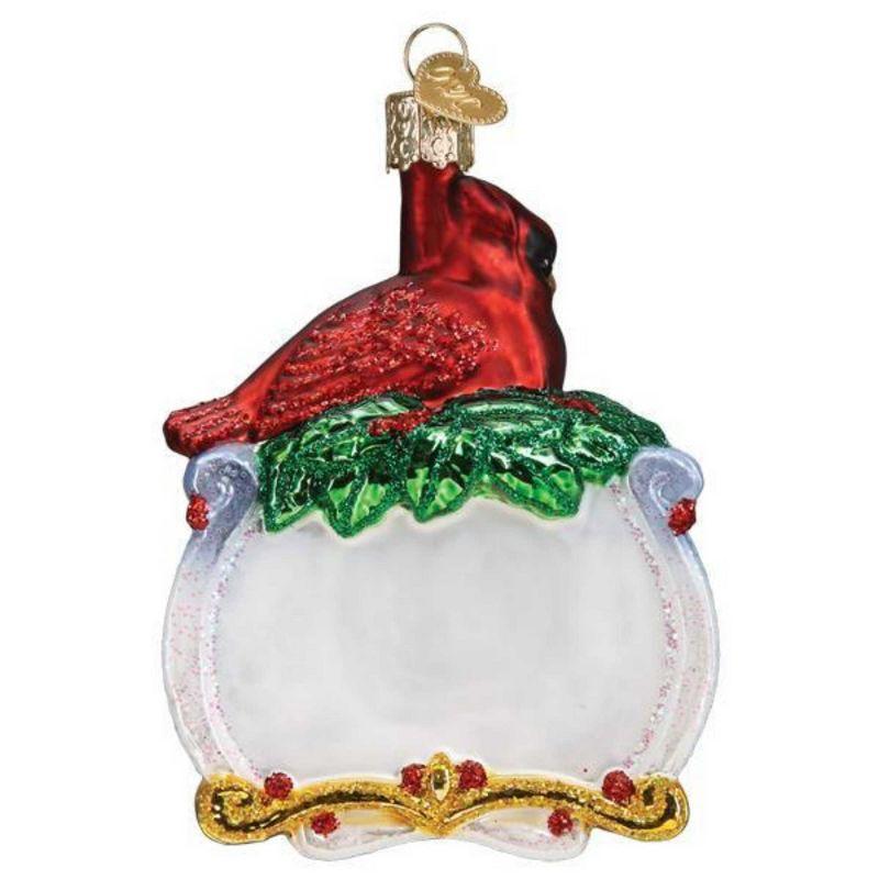 Memorial Cardinal Glass Tree Topper with Loving Memory Message