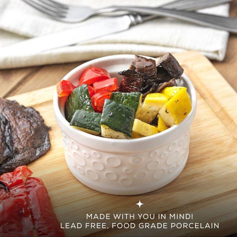 JoyJolt Joyjolt White Embossed Porcelain Ramekins - 6 Oz- Set Of 4 (Set of 4)