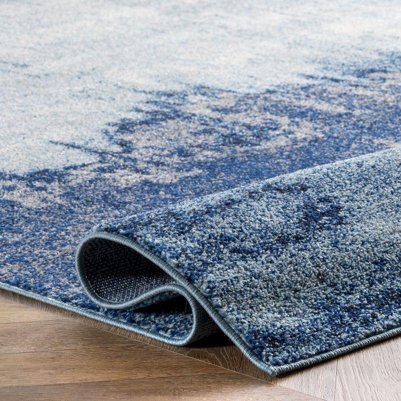 Nuloom Alayna Abstract 2x3 Accent Indoor Area Rug for Living Room Bedroom Dining Room Entryway Kitchen, Blue/Ivory