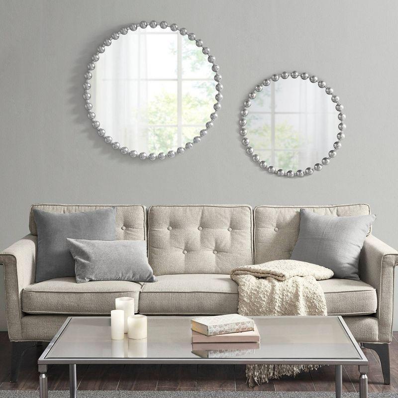 Marlowe Beaded Round Metal Wall Mirror