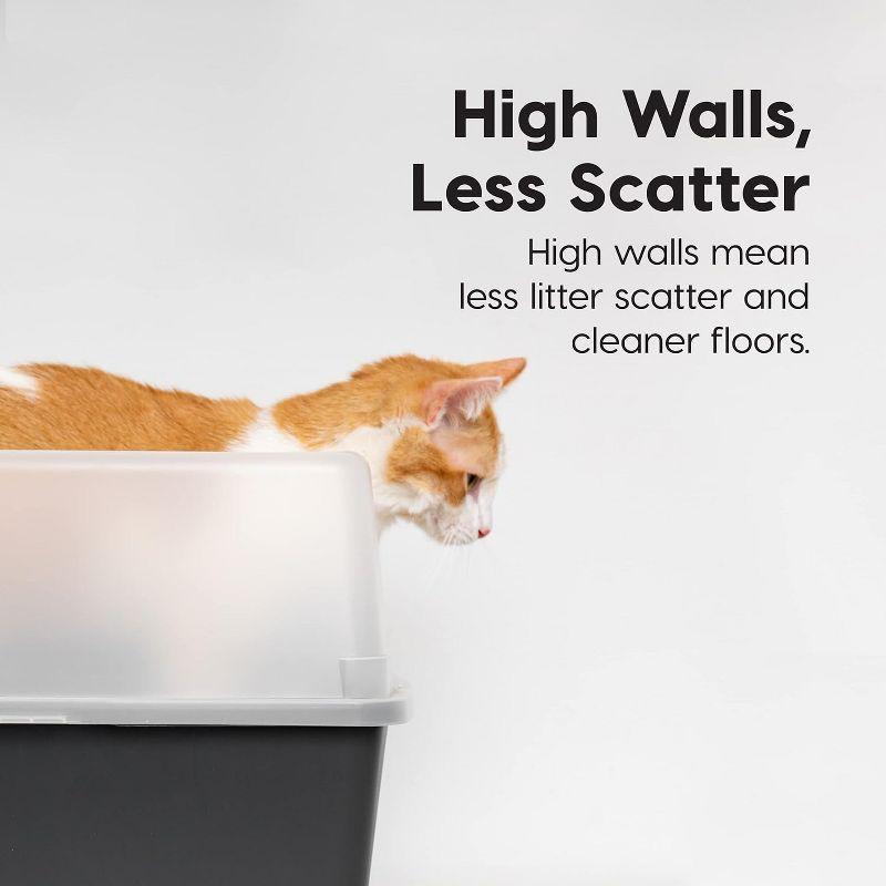 IRIS USA, Open-Top Cat Litter Box with Shield with Scoop
