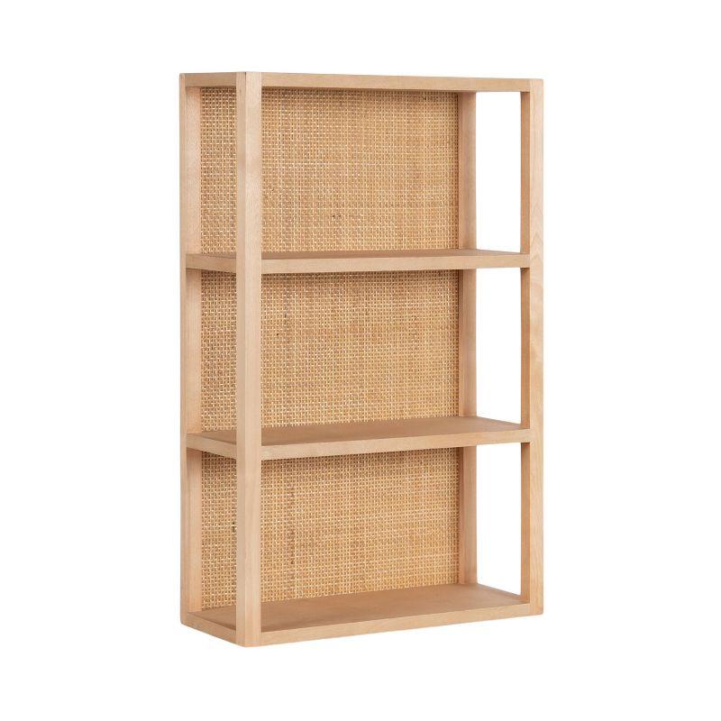 Kate & Laurel All Things Decor 30" Ori Rattan/Wood Wall Shelf Natural