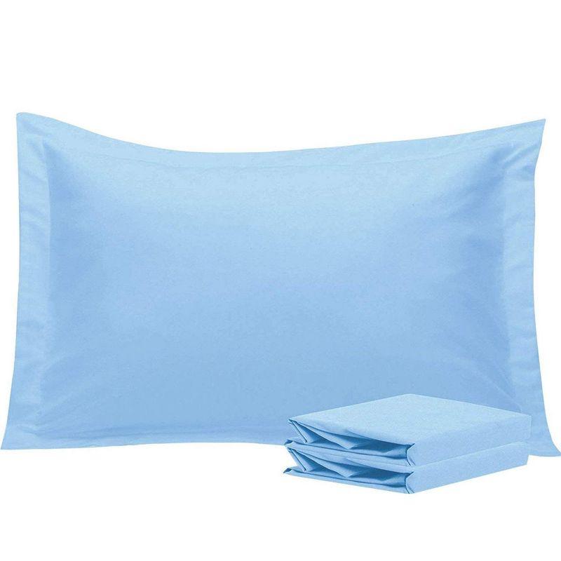 Sky Blue Brushed Microfiber Standard Pillow Shams Set of 2