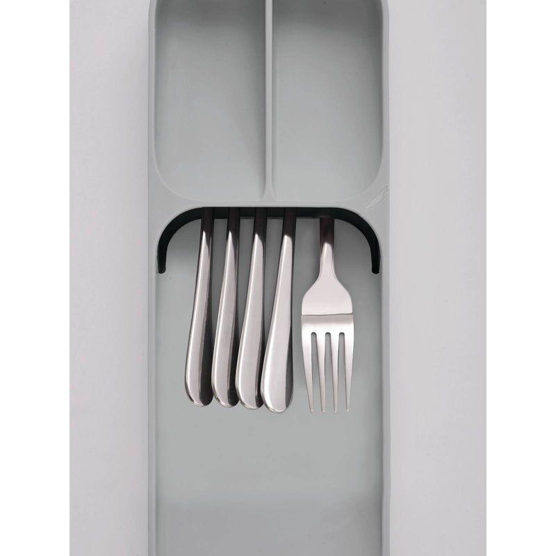 Joseph Joseph DrawerStore Compact Cutlery Organizer- Gray: In-Drawer Flatware Storage with Multiple Compartments