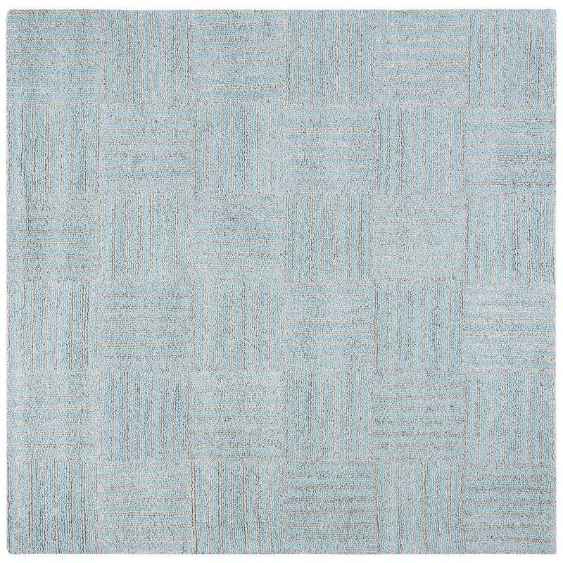 Abstract ABT602 Handmade Indoor Area Rug - Blue/Grey - 6'x6' - Safavieh