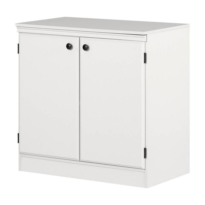 2 Door Morgan Storage Cabinet Pure White - South Shore: Adjustable Shelf, Laminated Particle Board