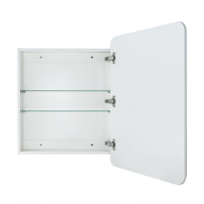 TEHOME 24 in. W x 30 in. H Rectangular Recess and Surface Mount Frameless Medicine Cabinet with Mirror