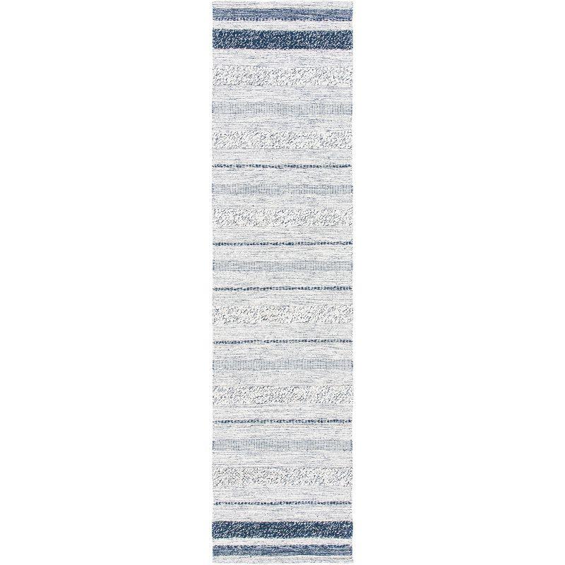 Striped Kilim STK517 Hand Woven Runner Rug - Ivory/Navy - 2'3"x9' - Safavieh.