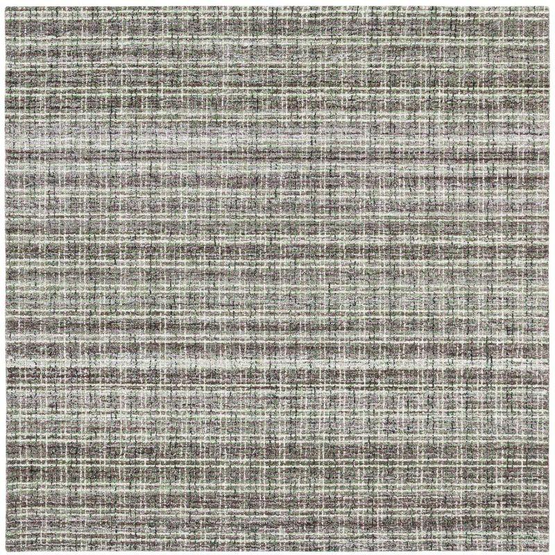 Abstract ABT488 Handmade Tufted Area Rug - Brown/Green - 6'-0" x 6'-0" Square - Safavieh