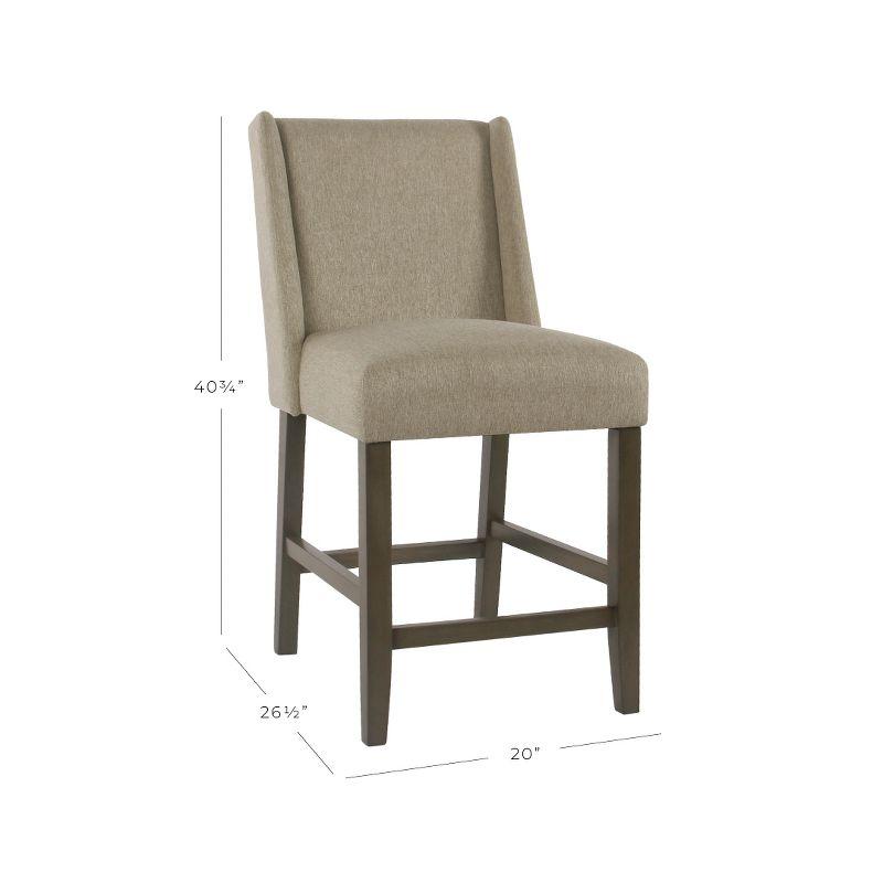 Dinah Heathered Tan Modern Counter Stool with Cushioned Comfort