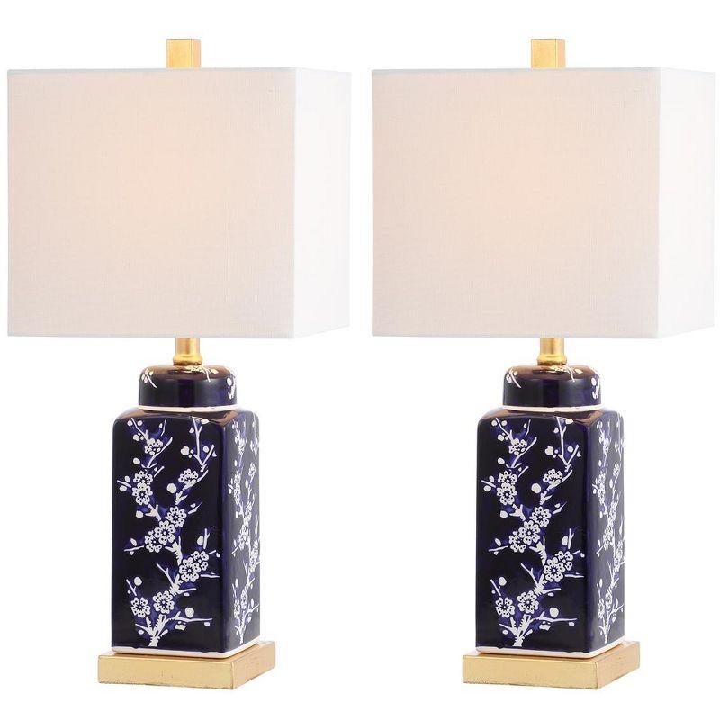 Pilar Table Lamp (Set of 2) - Navy/White - Safavieh.