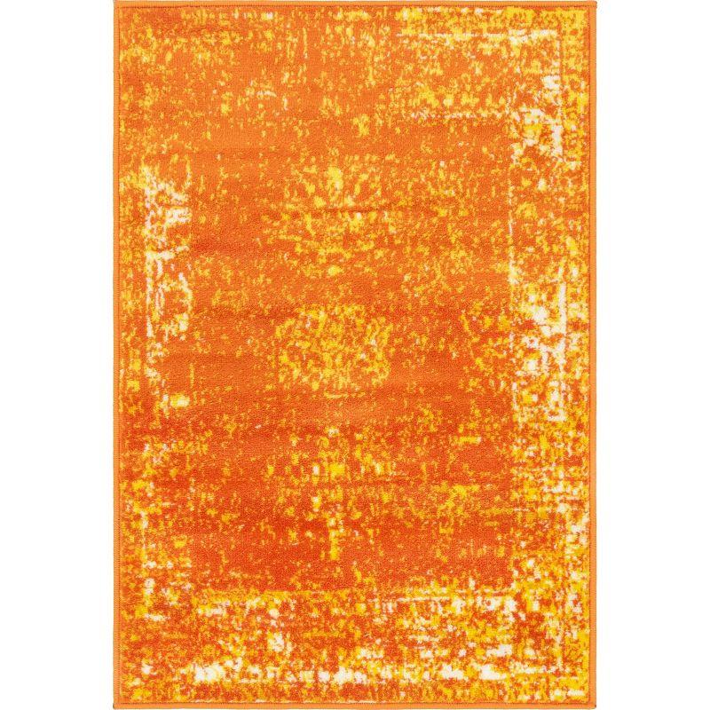 Casino Sofia Chic Orange Synthetic 2'2" x 3'1" Indoor Rug