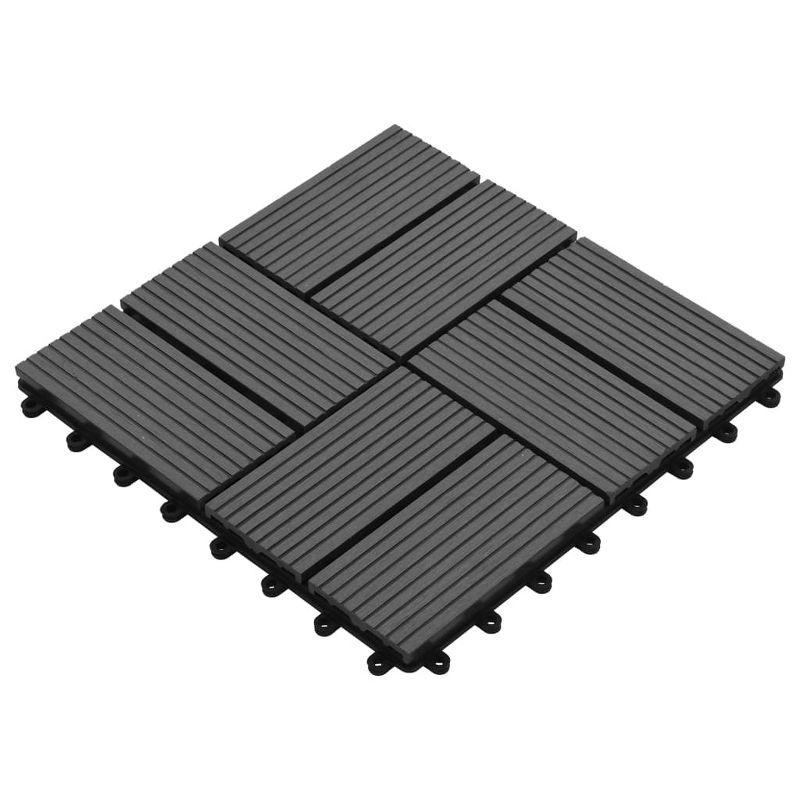 VidaXL 11 Pieces Decking Tiles WPC 11.8" x 11.8" 1 Sqm