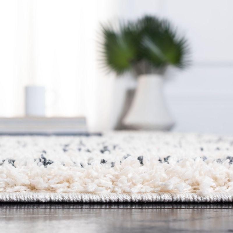 Venus Shag VNS603 Power Loomed Runner Rug - Ivory/Dark Grey - 2'2"x8' - Safavieh.