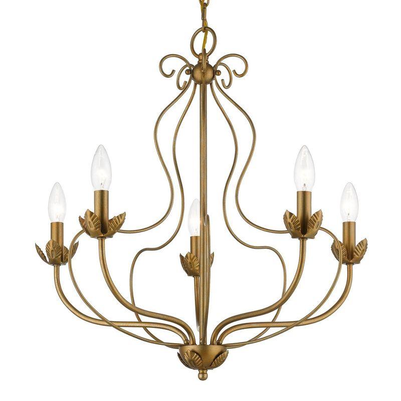 Livex Lighting Katarina 5 - Light Chandelier in  Antique Gold Leaf