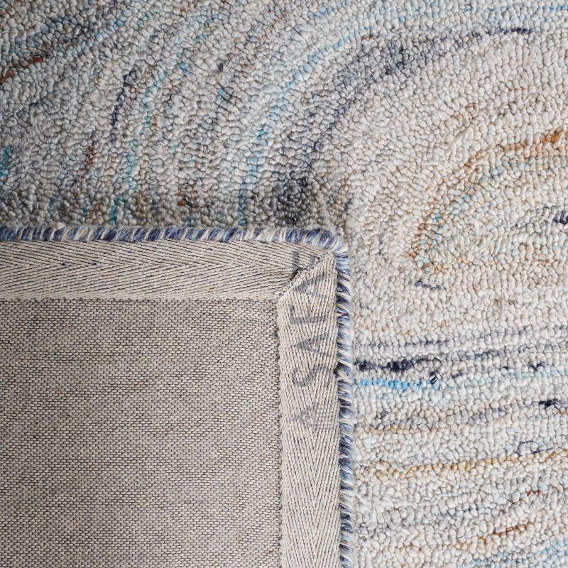 Harmonious Hues Blue Abstract Wool Blend 4' x 6' Area Rug