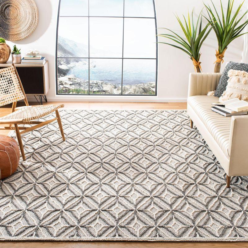 Trace TRC212 Hand Tufted Area Rug - Grey/Black - 6'x6' - Safavieh.