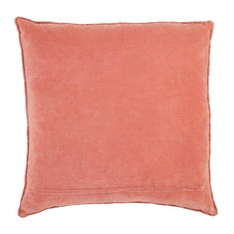 26"x26" Oversized Sunbury Poly Filled Square Throw Pillow Pink - Jaipur Living: Fringe-Trimmed, Cotton Knit, Zipper Closure