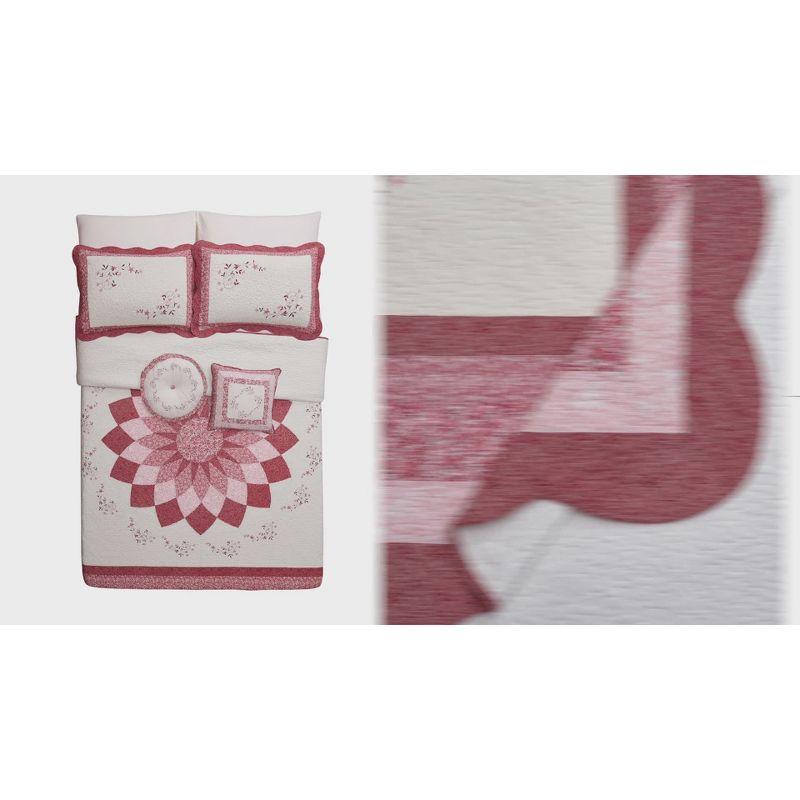 Caroline Quilt Bedspread Red/Ivory - Modern Heirloom