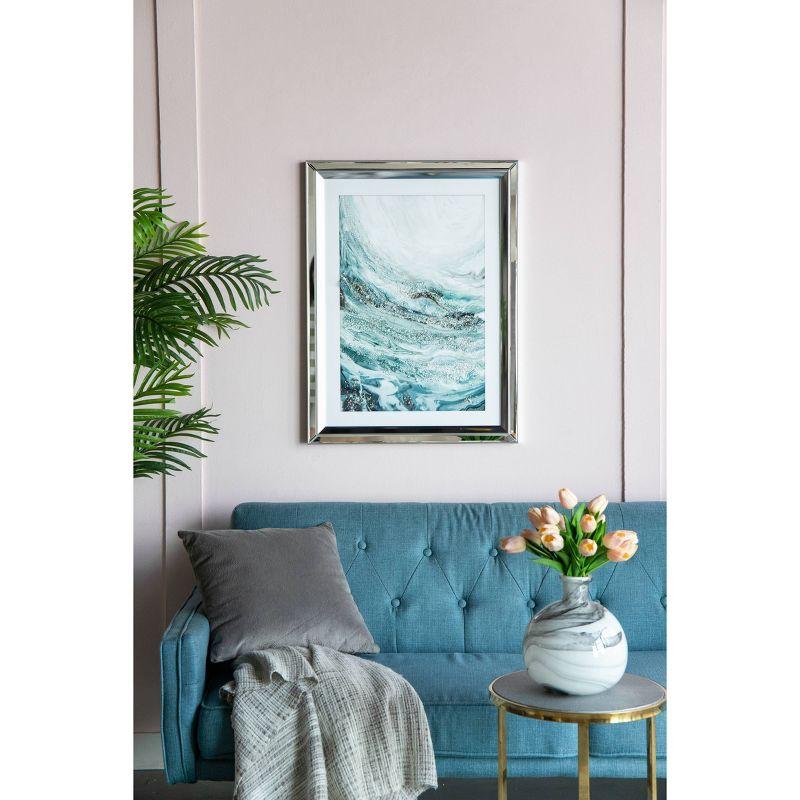 A&B Home Aurora Crystal Mirror Framed Wall Art - Set Of 2 -  23.5" X 31.5" - Blue/White/Beige (Set of 2)