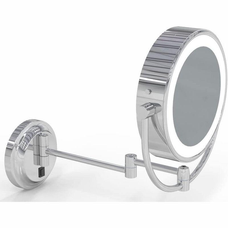 Neo Modern Chrome LED Wall Mounted Magnifying Mirror