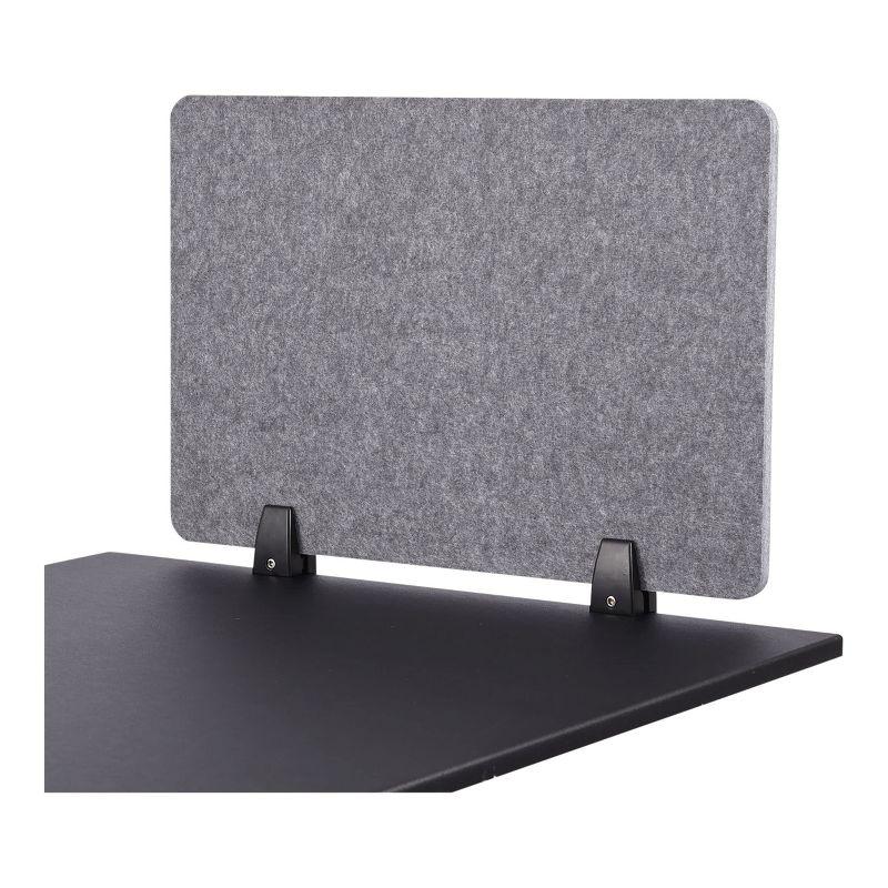 Stand Up Desk Store ReFocus Raw Clamp-On Acoustic Desk Divider Mounted Privacy Panel to Reduce Noise and Distractions (Castle Gray, 23.6" x 16")