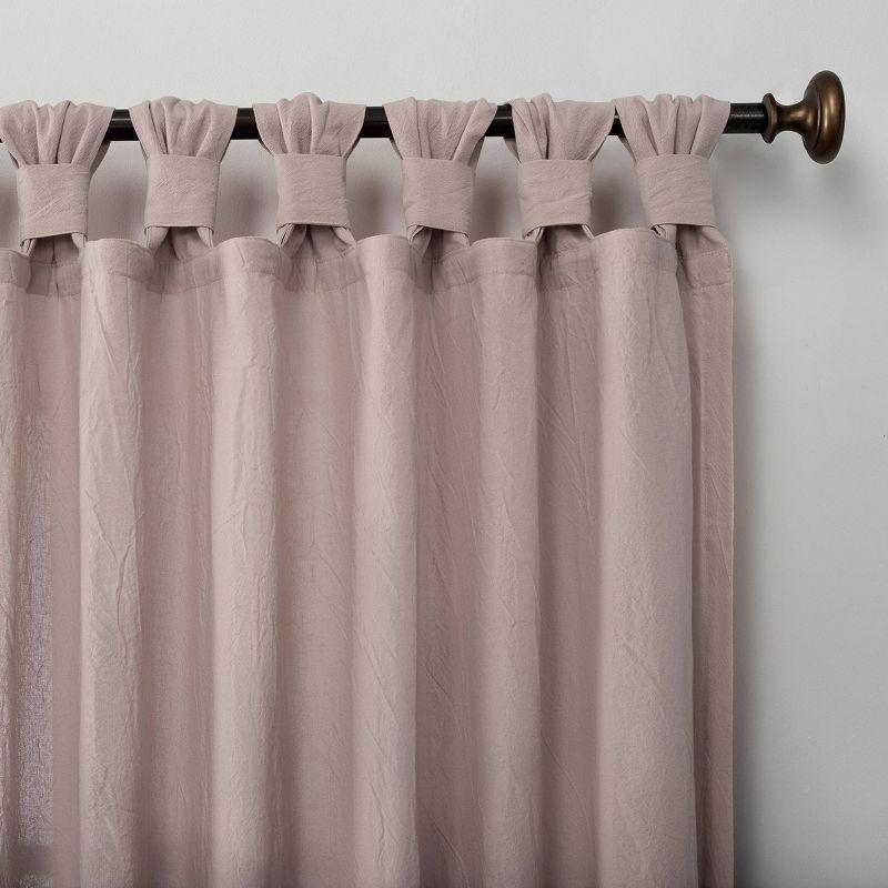 Rose Quartz Cotton Light-Filtering Tab Top Curtain Panel