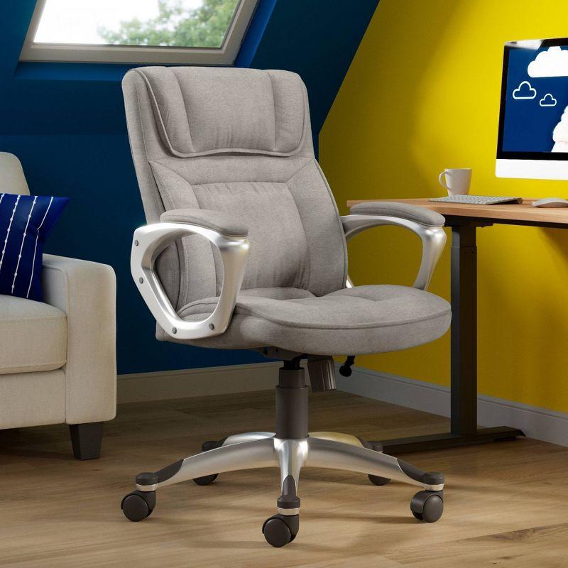 Serta Hannah Executive Ergonomic Office Chair with Lumbar Support and Pillowed Headrest