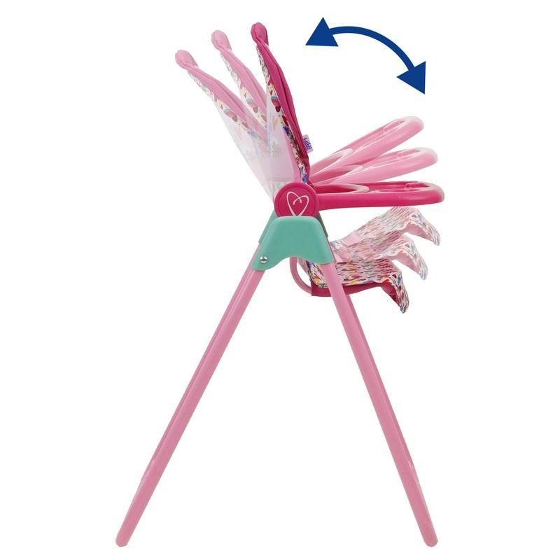 Baby Alive Doll Highchair Set - Pink & Rainbow - 6 Pieces, Fits Dolls Up to 24"