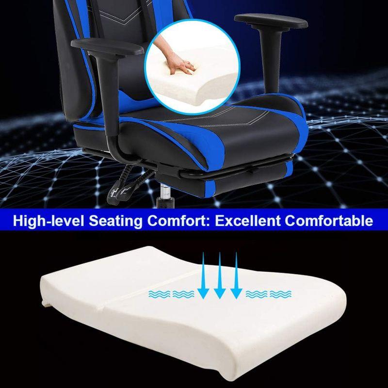 FDW PC Gaming Chair Desk Chair Ergonomic Office Chair Executive High Back PU Leather Racing Computer Chair with Lumbar Support Footrest